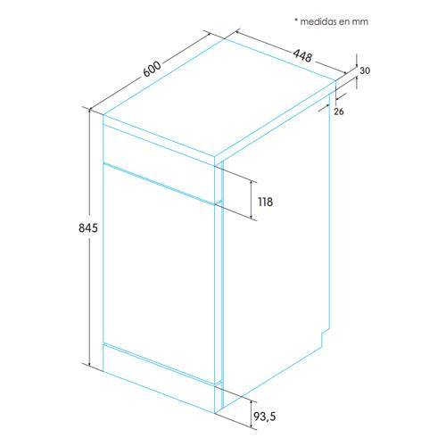 LAVAVAJILLAS EDESA EDW4610WH IND 45C BL 926270305